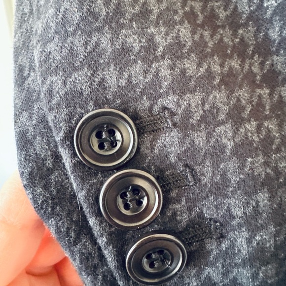 Talbots Women's Gray and Black Houndstooth Blazer Elbow Patches Size XL - Picture 5 of 8